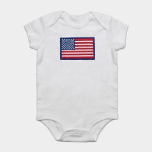 Embroidery American Flag Sticker Baby Bodysuit